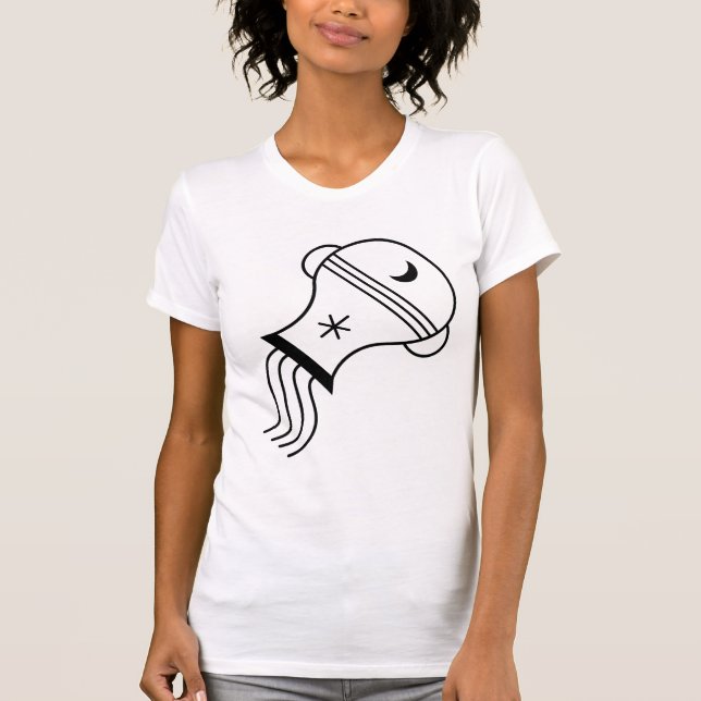 Det svarta stjärntecknet vatten i Aquarius T Shirt (Framsida)