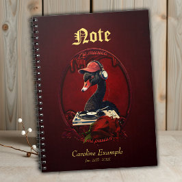 Det svarta svan, som symboliserar kreativitet anteckningsbok