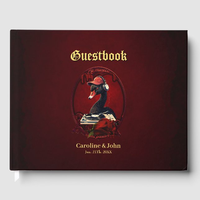 Det svarta svan, som symboliserar kreativitet gästböcker (Framsida)