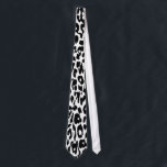 Det svartvita Leopardtrycket flår Slips<br><div class="desc">Djur tryckpäls flår av leopard</div>