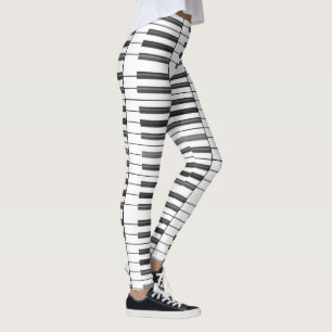 Det svartvita pianot stämm musikkonstdamasker leggings