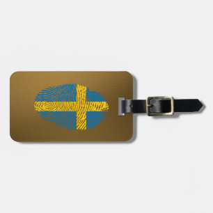 Det svenska handlag identifierar med fingeravtryck bagagebricka