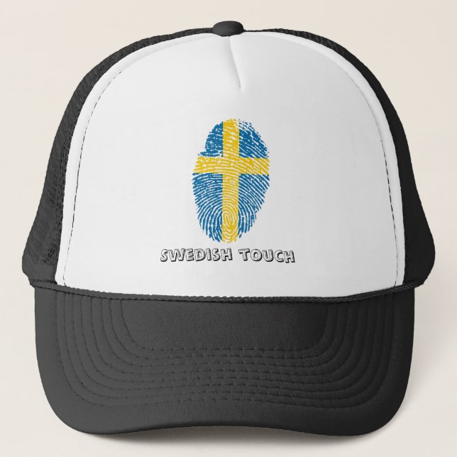 Det svenska handlag identifierar med fingeravtryck keps (Framsida)