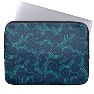 Det Swirly hav vinkar Laptop Fodral