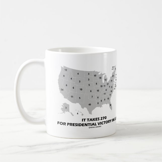Det tar 270 år för presidentens seger 2024 Karta Kaffemugg (Vänster)