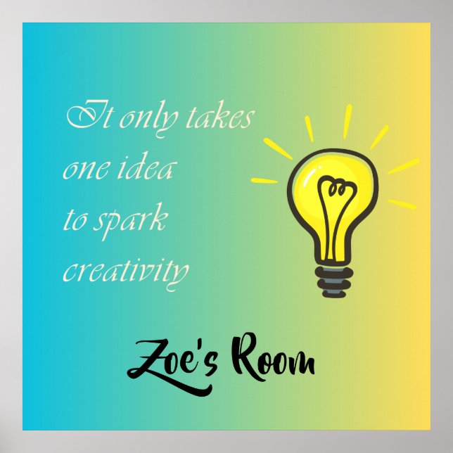 Det tar bara en idé - redigerbart namn poster (Framsidan)