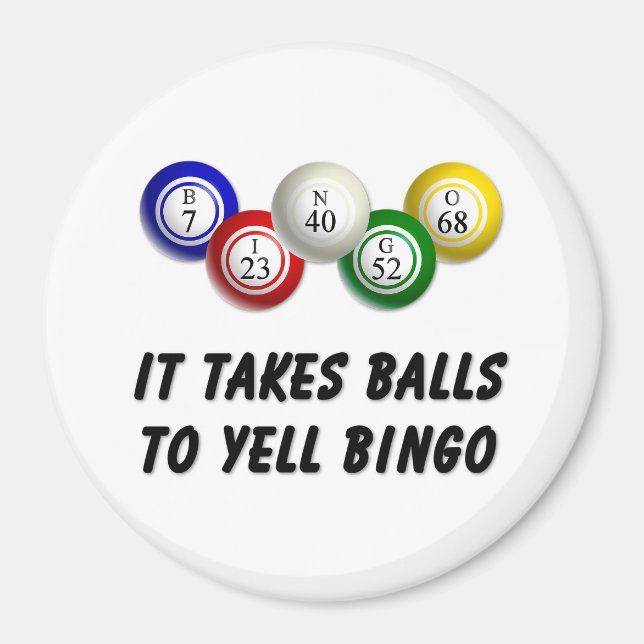 Det tar Bollar till Yell Bingo Magnet (Framsidan)
