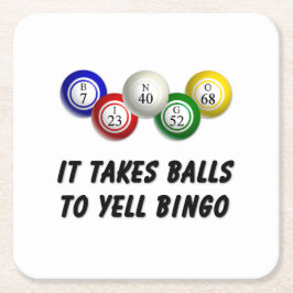 Det tar Bollar till Yell Bingo Underlägg Papper Kvadrat