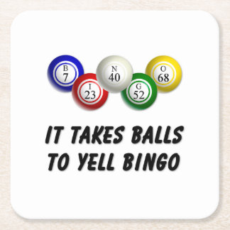 Det tar Bollar till Yell Bingo Underlägg Papper Kvadrat