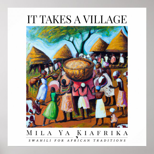 Det tar en by - Afrikas stamarv Ram Poster (Framsidan)