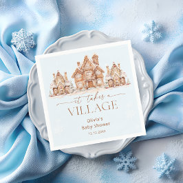 Det tar en byvinter-blått babydusch pappersservett