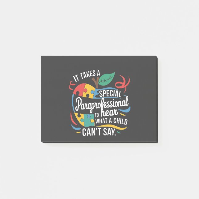 Det tar en paraprofessionell att höra vilket barn  post-it block (Framsida)