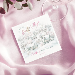 Det tar en Rosa Stork Baby Shower för byar Pappersservett