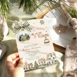Det tar en Village-julskuva Inbjudningar