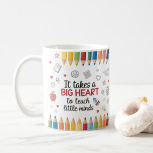 Det tar ett stort hjärta att lära sig små minder. kaffemugg