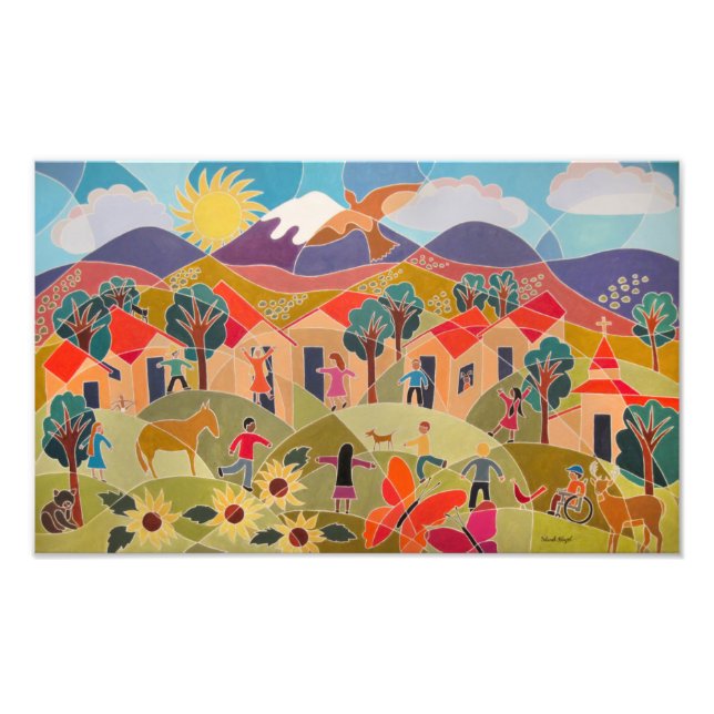 Det tar ett VIllage Fototryck (Framsidan)