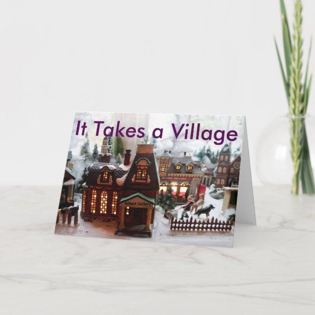 Det tar ett Village-julkort Helgkort (Framsida)