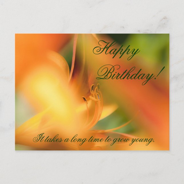 Det tar lång tid att växa sig ung. vykort (Framsida)