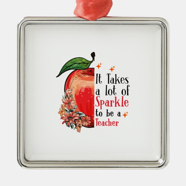 Det tar mycket Gnistra att vara lärare Julgransprydnad Metall (Framsidan)