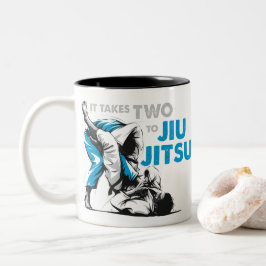 Det tar två till Jiu Jitsu Två-Tonad Mugg