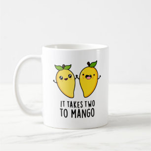 Det tar två till Mango Funny Dancing Fruit Pun Kaffemugg