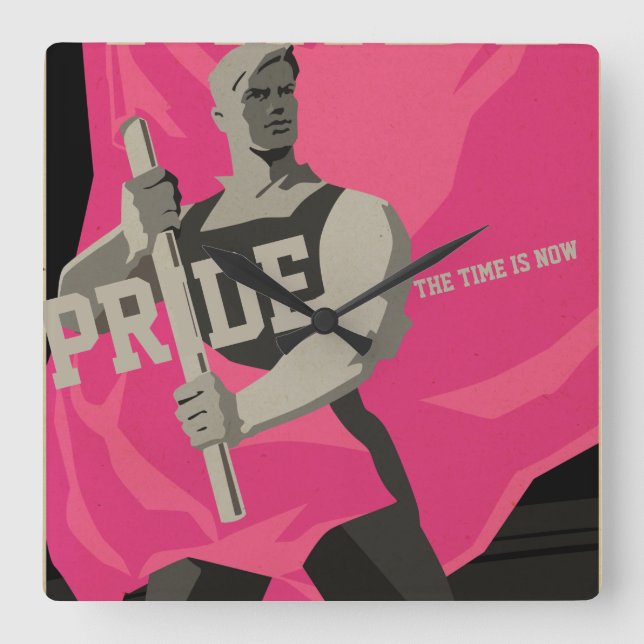 Det tar... Vägglås för pridets kvadratruta Fyrkantig Klocka (Framsida)