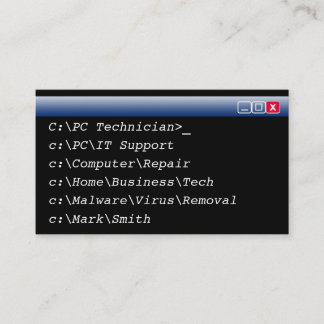 DET tekniker för visitkortpersonligdator Visitkort