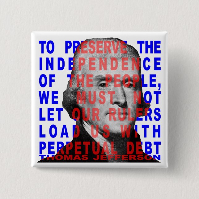Det Thomas Jefferson citationstecknet knäppas Knapp (Framsida)