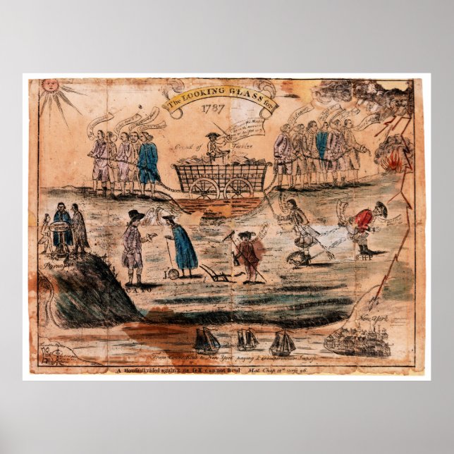 Det Tittar glaset för 1787 av Amos Doolittle Poster (Framsidan)