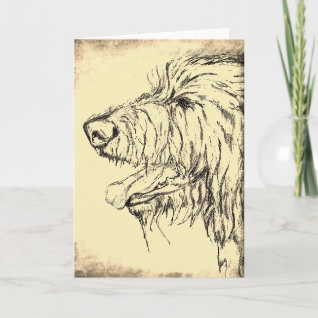 Det tittar välkomstkortet "Irish Wolfhound" Kort (Framsida)