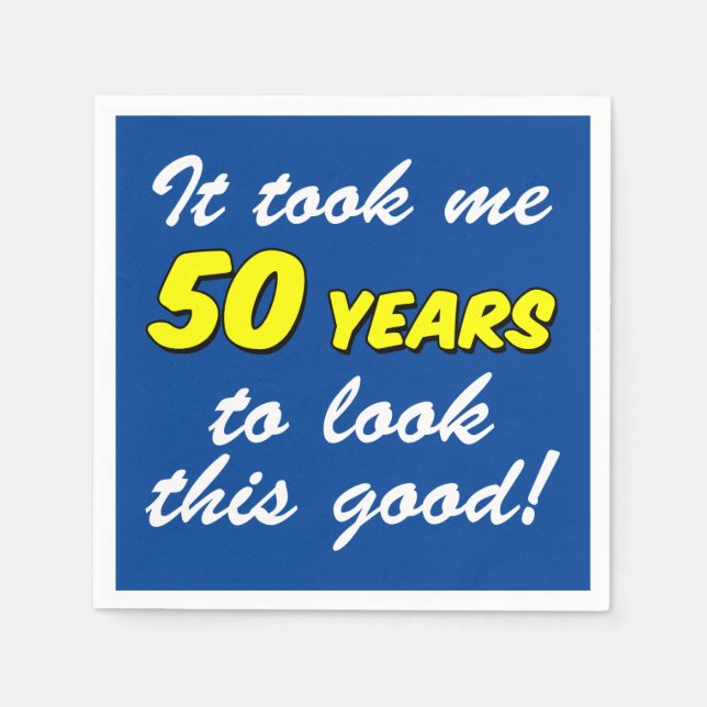 Det tog mig 50 år att titta på den här Bra blå blö Pappersservett (Framsidan)