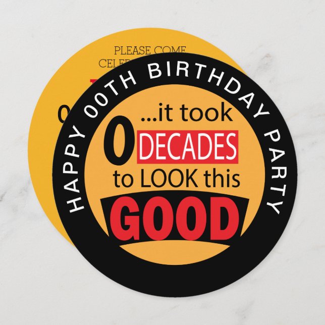 Det tog tio decennier att titta på den här Bran -  Inbjudningar (Fram/baksida)