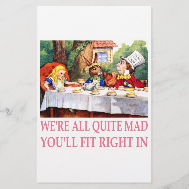 Det tokiga hatter'sens Teapartyet i Alice i Brevpapper (Framsida)