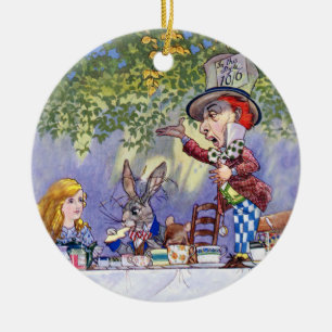 Det tokiga hatter'sens Teapartyet i Alice i Julgransprydnad Keramik