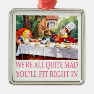 Det tokiga hatter'sens Teapartyet i Alice i Julgransprydnad Metall