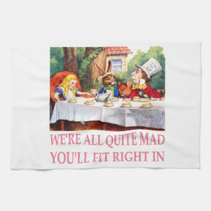 Det tokiga hatter'sens Teapartyet i Alice i Kökshandduk