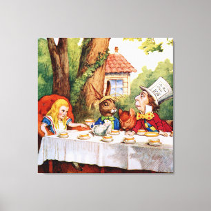 Det tokiga hatter'sens Teapartyet i underland Canvastryck