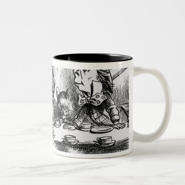 Det tokiga hatter'sens Teapartyet Två-Tonad Mugg (Höger)