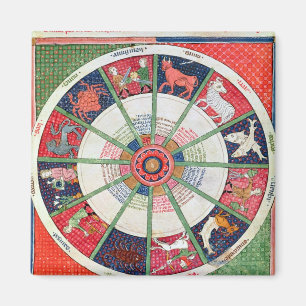 Det tolv teckenet av zodiacen och solen magnet