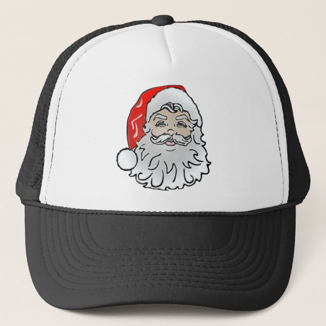 Det traditionella plastutseendet Santa Ansikte Truckerkeps (Framsida)