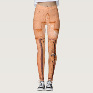 Det traditionella träfönstret Struktur i Marocko Leggings