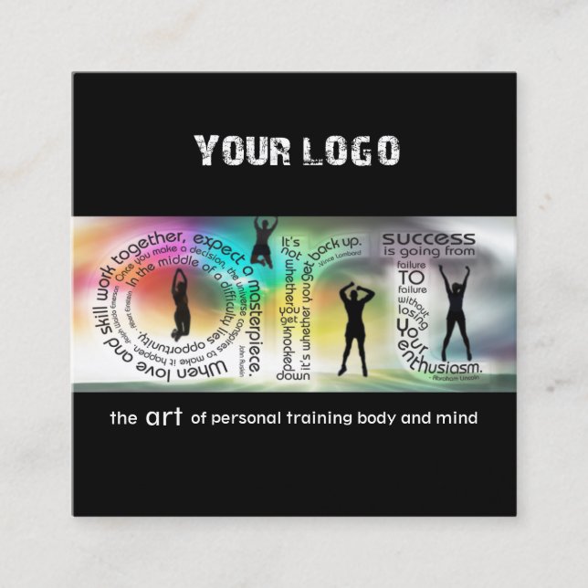 Det Tränar Affärskortet Fyrkantigt Visitkort (Framsida)