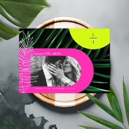 Det tropiska Handflatan Neon Arches Monogram spara Datumet