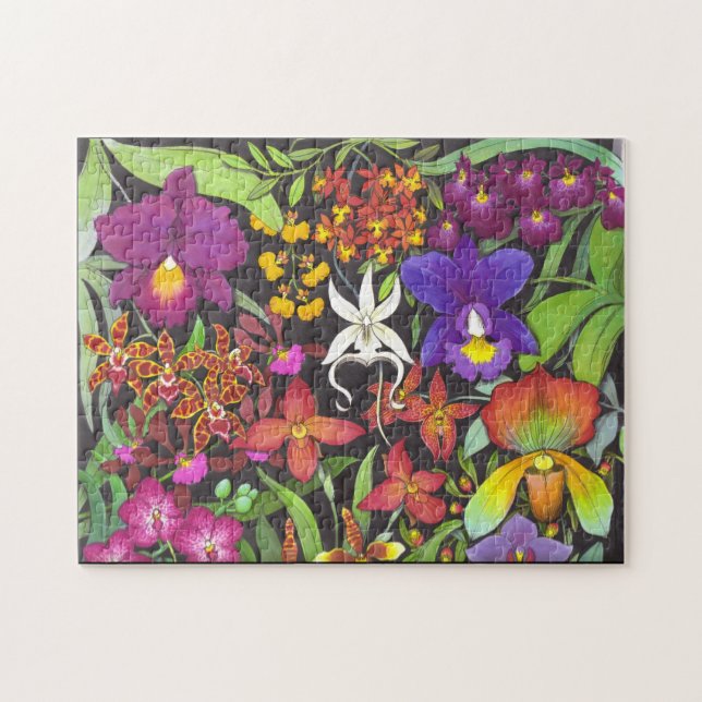 Det tropiska Orchidträdgårdpussel Pussel (Horisontell)