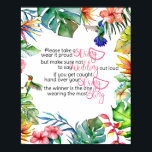 Det tropiska spelet Necklace Game Poster<br><div class="desc">Få alla dina gäster att få ett halsband på vägen in i party. Om någon säger Bröllop,  samla in gästens Necklaces. Vinnaren har de flesta Necklaces i slutet.</div>