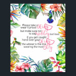 Det tropiska spelet Necklace Game Poster<br><div class="desc">Få alla dina gäster att få ett halsband på vägen in i party. Om någon säger Bröllop,  samla in gästens Necklaces. Vinnaren har de flesta Necklaces i slutet.</div>