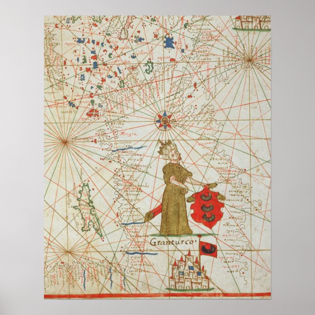 Det turkiska riket, från en nautiska atlas, 1646 poster (Framsidan)