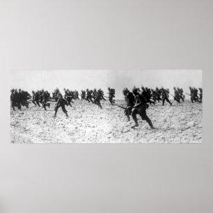 Det tyska infanterit anfaller poster