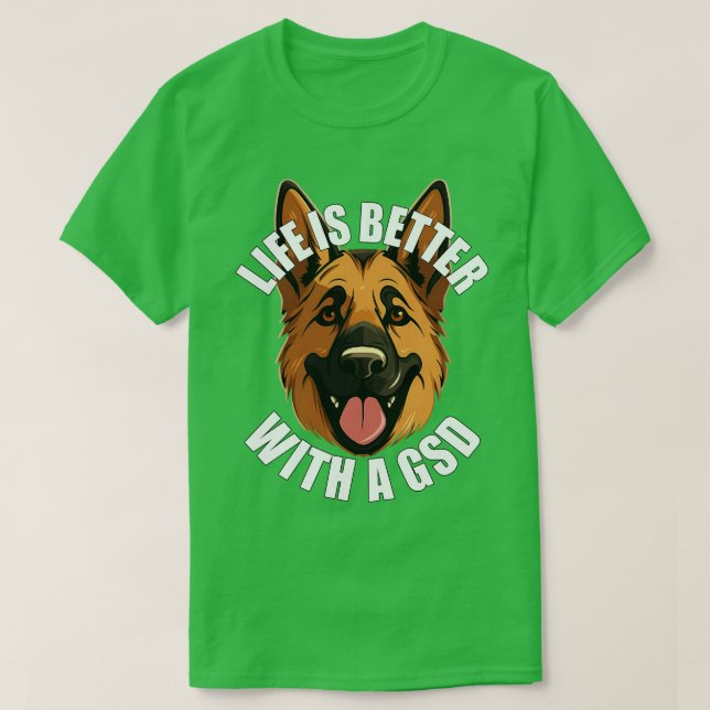 Det tyska shepherd Life är bättre med en GSD T Shirt (Design framsida)
