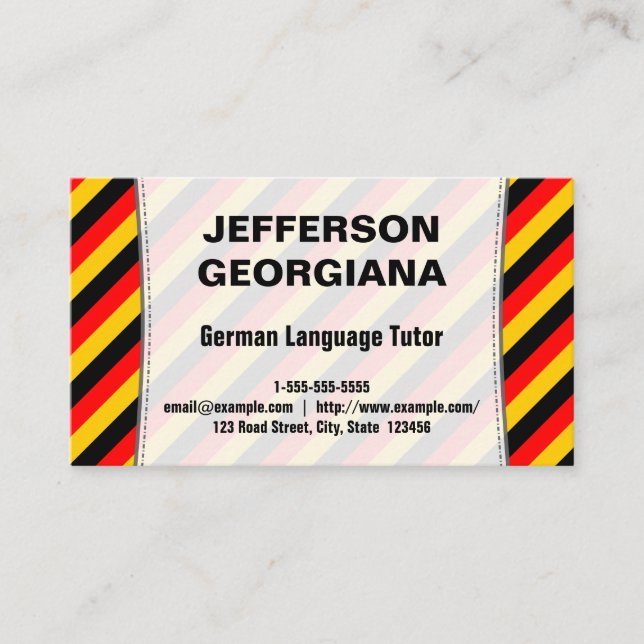 Det tyska språket handleder visitkorten visitkort (Framsida)